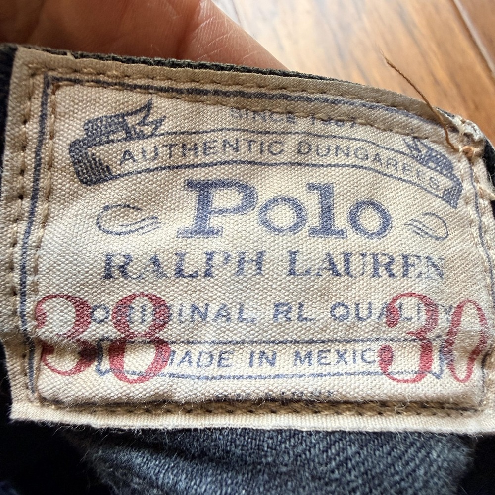 Polo Ralph Lauren Jeans Mens 38x30 Blue Slim Straight Denim Authentic Dungarees - Picture 11 of 13